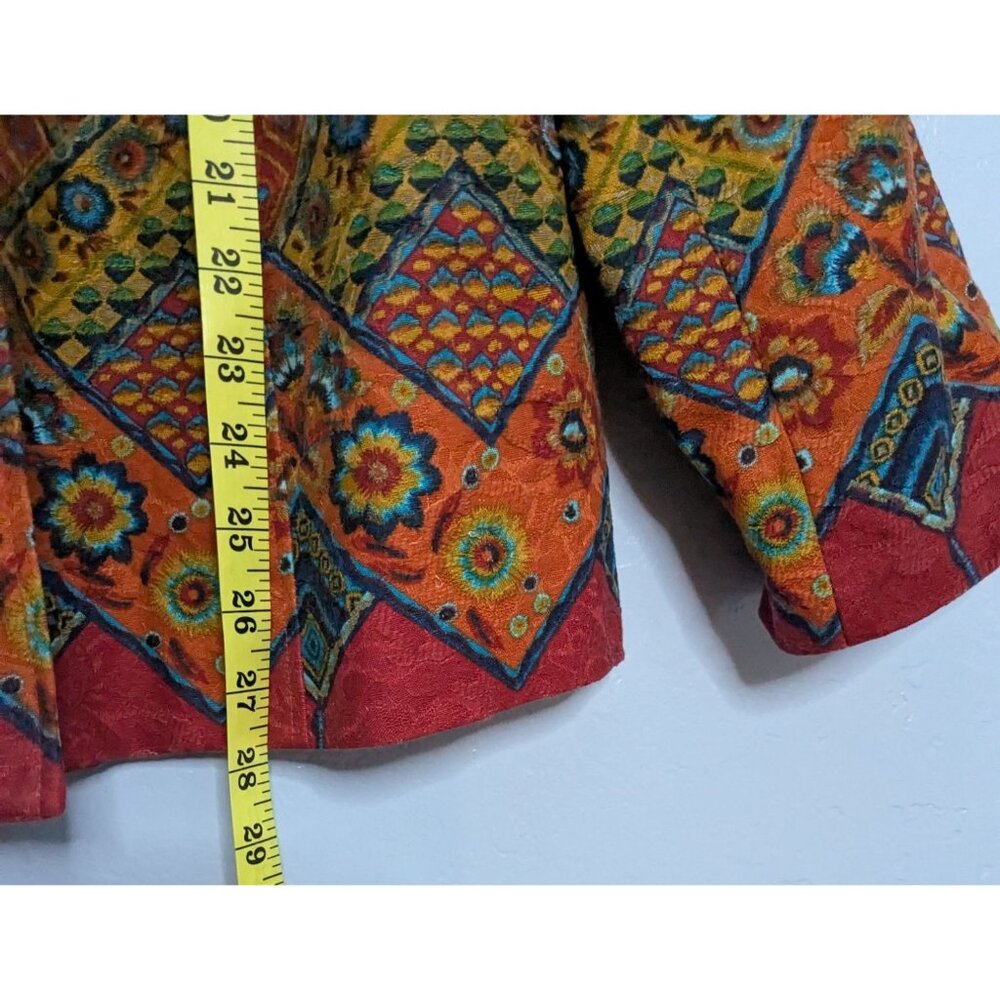 Coldwater Creek Womens Multicolor Geometric Pattern Blazer Jacket W18 Southwest - Picture 14 of 16